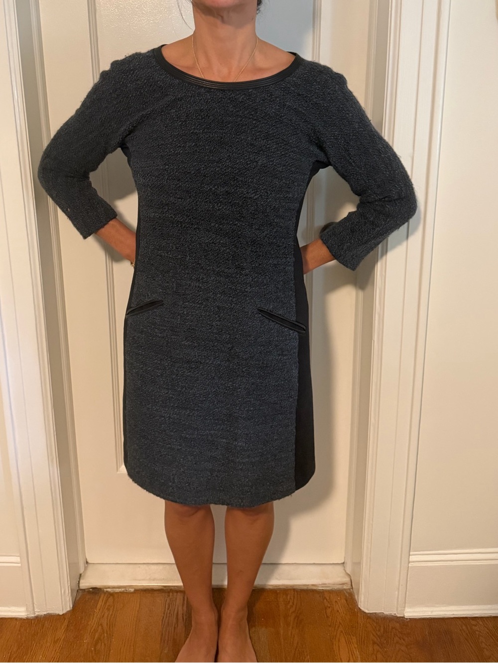 Rebecca Taylor Charcoal Gray Knit Sheath Dress